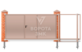Откатные алюминиевые ворота Алютех 2250×2800 ЗМК-6843