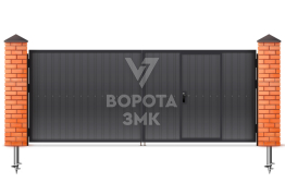 Ворота распашные из профнастила 2250×2750 ЗМК-5207